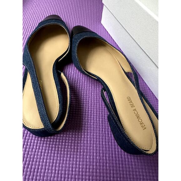 $375 Veronica Beard Womens Denim Cecile Slingback Sandals Size 8.5 M New - Picture 3 of 7